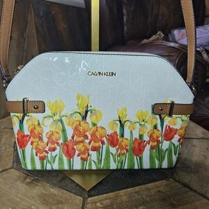 Beautiful Cheerful Iris Crossbody Calvin Klein Leather Satchel